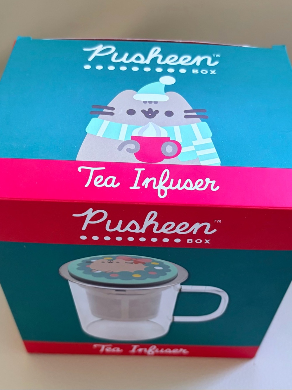 Pusheen Tea Infuser — Teal and Pink Pusheen Box